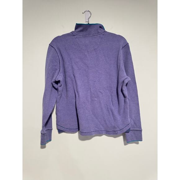 Robert Graham M Purple Waffle Knit 1/4 Zip Pullover Cotton Sweater SIZE M - Picture 2 of 10